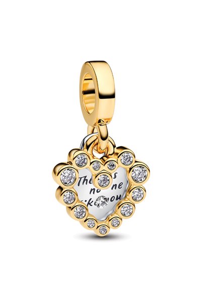 Sparkling Heart Double Dangle Charm