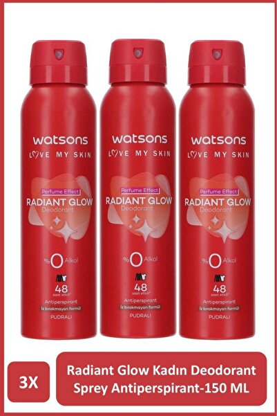 Radiant Glow дезодоранс во спреј женски пудрест 3x150ml