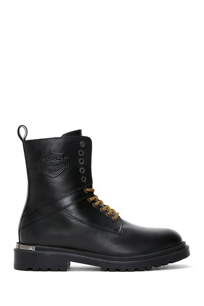 Harley-davidson Men's Black Coro Leather Combat Boots 021m100553