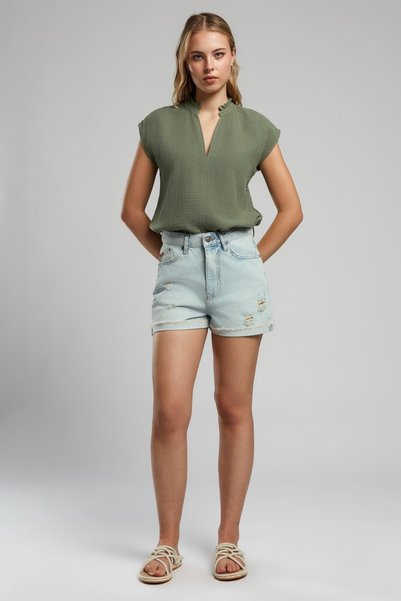 Holly 2 Women's 100% Cotton Jean Shorts Denim