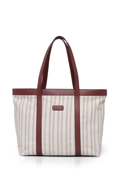 Tile Women's Stripe Patterned Canvas Hand and Shoulder Bag 05Fo25Y5051