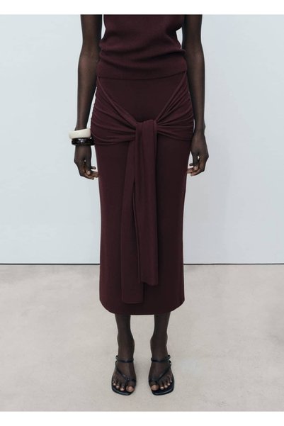 Knitwear Skirt with Knot Detail
