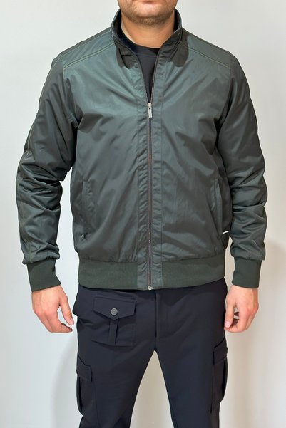Men's Seasonal Jacket with Zipper Single Top Reu-9114 Khaki