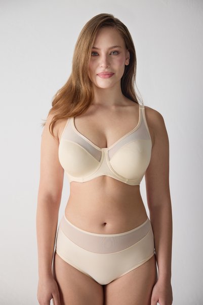 Satin Tulle Underwire Plus Size Push up Bra