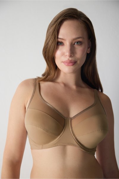 Basic Tulle Detailed Unpadded Gathered Bra