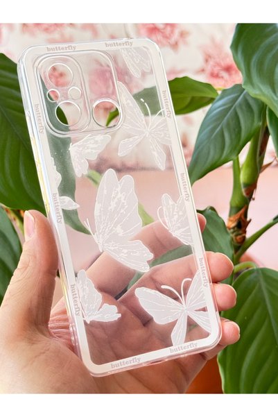 Redmi 12C Case Designed Patterned Camera Protected Transparent Butterfly Flexible Soft Silicone Cover