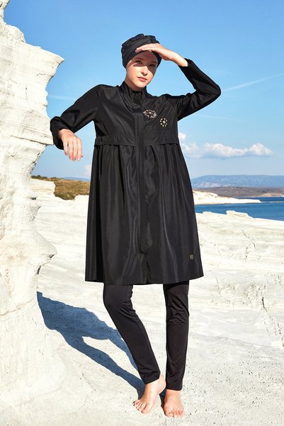 Design Full Covered Hijab Swimsuit Kristina 1404 Black