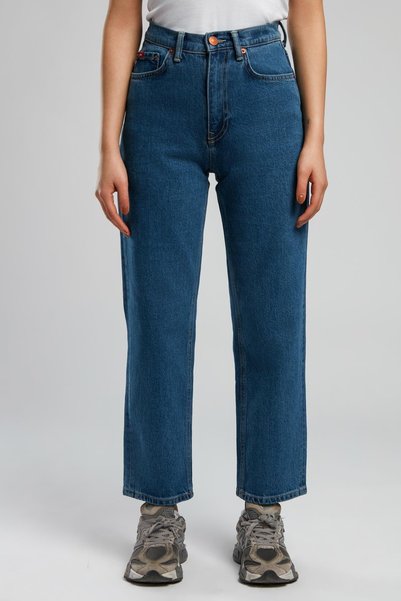 Clara High Waist Regular Fit Straight Leg Blue Women's Jeans