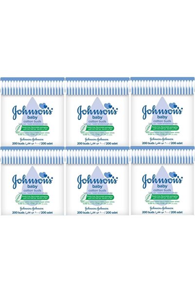 Johnsons Baby стапчиња за уши 200 парчиња (сет од 6)