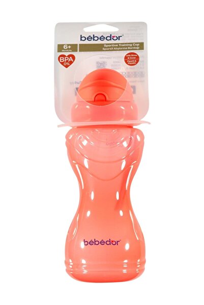 Спортска чаша со цевка/чаша за вежбање 330ml - неон розова