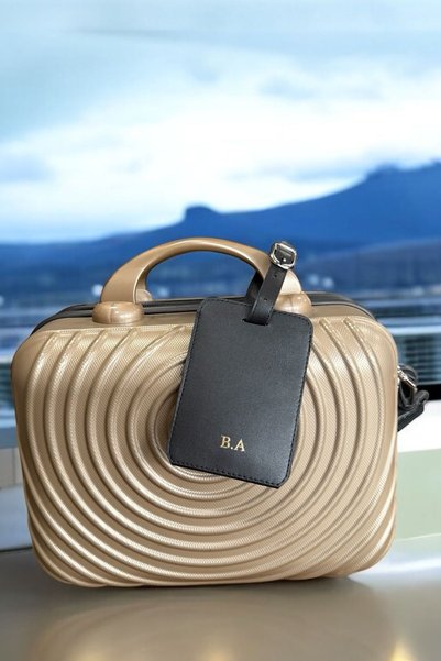 Black Customizable Suitcase Card Holder