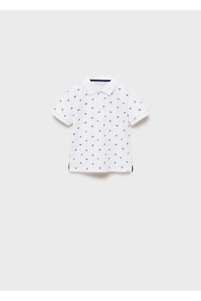 Patterned cotton polo shirt
