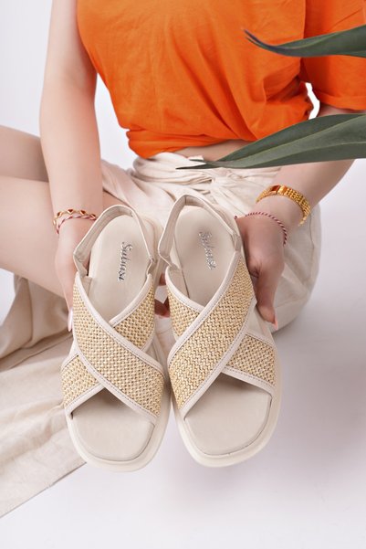Elisha Elastic Women's Daily Straw Sandals