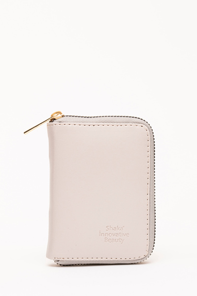 Gray Shk63 Stylish Faux Leather Wallet with Coin and Paper Money Compartment and Zipper