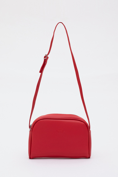 Red Shk25 Mini Urban Cross Strap Single Compartment Faux Leather Handle and Shoulder Bag
