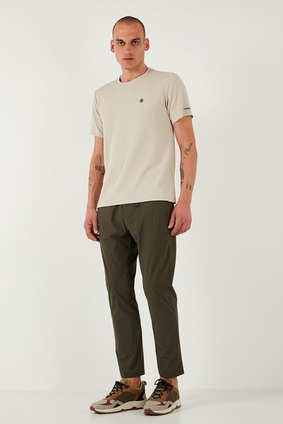 Slim Fit Elastic Waist Pipe Leg Belt Detailed Trousers Men's Pants 5543S86Jmilano