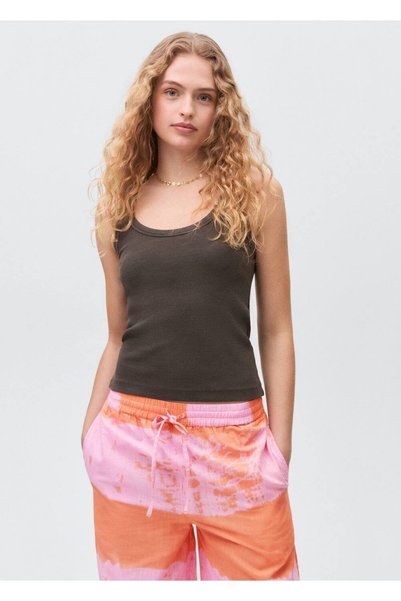 Patterned trousers with straight cut