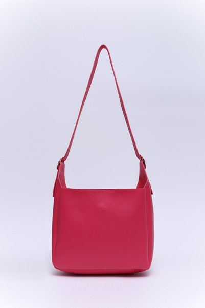 Fuchsia Shk158 Faux Leather Single Compartment Strap Snap Crossbody and Shoulder Bag