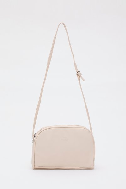 Cream Shk25 Mini Urban Cross Strap Single Compartment Faux Leather Arm and Shoulder Bag