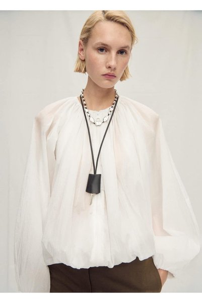 Shirring Semi-Transparent Jacket