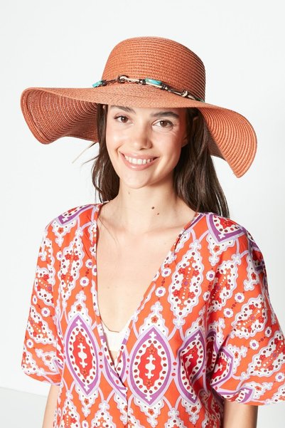 Straw Beach Hat Y87300-04 Hazelnut