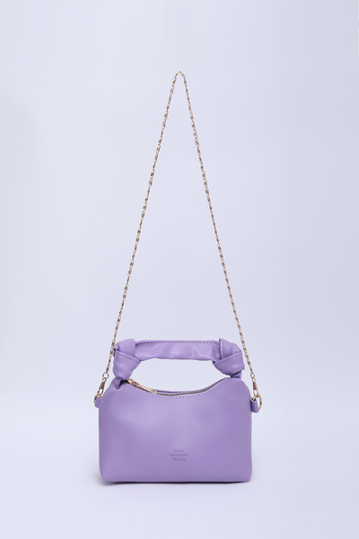 Lila Shk24 Original Soft Leather Knot Detailed Chain Strap Hand and Shoulder Bag