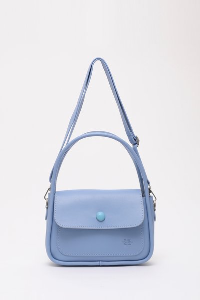 Blue Shk97 Faux Leather Hand, Arm and Shoulder Bag with Front Pocket Detail and 2 Compartments Adjustable Strap