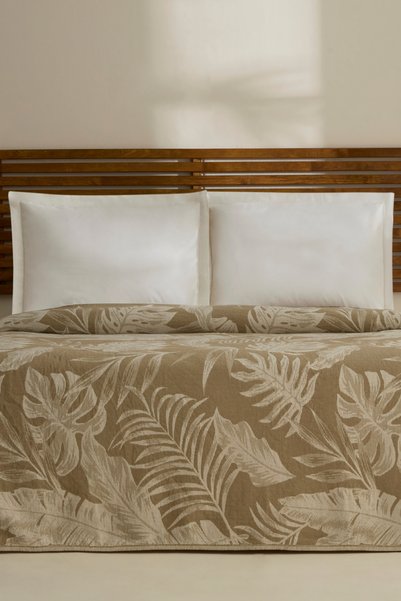 Leafy Sea Muslin Double Single Pique Khaki