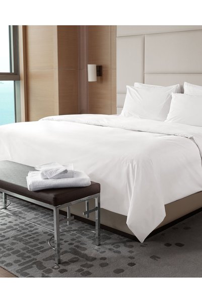 Daisi double size 100% cotton ranforce plain duvet cover - white