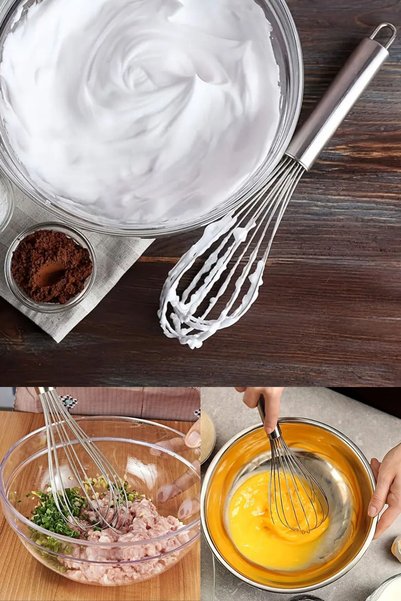 Stainless Steel Single Beater Practical Egg Sauce Mixer Whisk