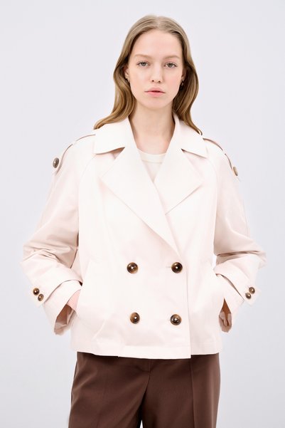 Buttoned Short Trench Coat