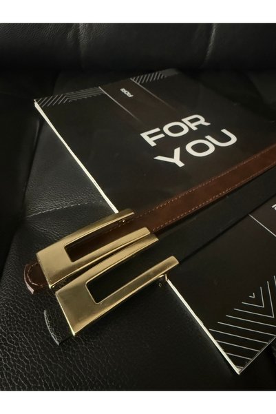 Design Gold Buckle Thin Women's Belt, Coat Belt, Shirt Belt, Dress Belt