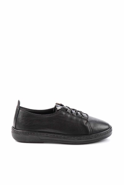 Black Leather Women's Casual Shoes K 01272044303
