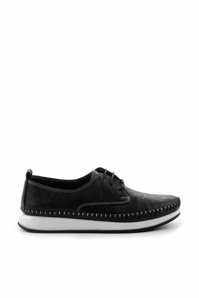 Black Leather Women's Casual Shoes K01908111103