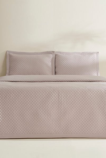 Anna double bedspread light plum