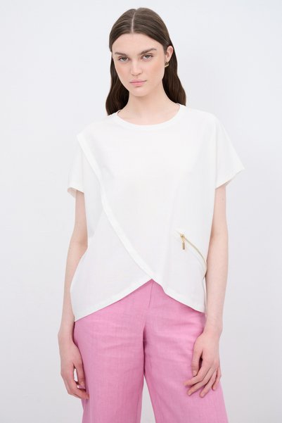 Zipper Detailed Blouse