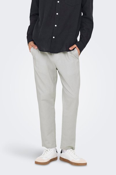 Only & Sons for Men Onslinus Linen and Cotton Blended Tapered Fit Leg Pants 22024