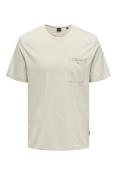 Onsbale Striped 100% Cotton Regular Fit Crew Neck t Shirt Men t Shirt 22025680