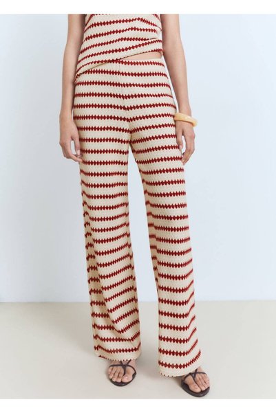 Geometric Pattern Knitted Suit Pants