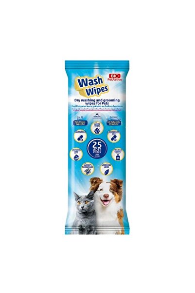 Bio Pet Active Wash Wipes крпи за суво миење и нега 25 парчиња