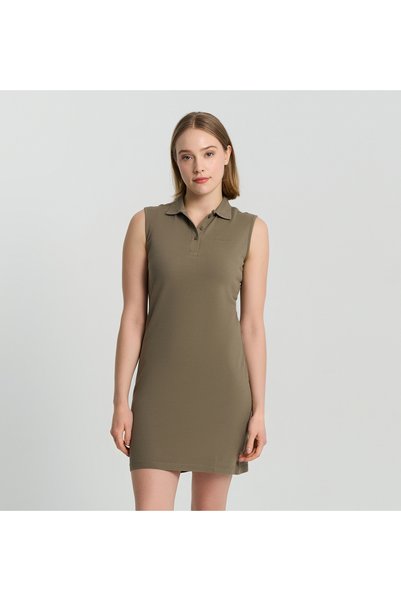Csc Basic Polo Sleeveless Dress Women's Zero Sleeve Dress
