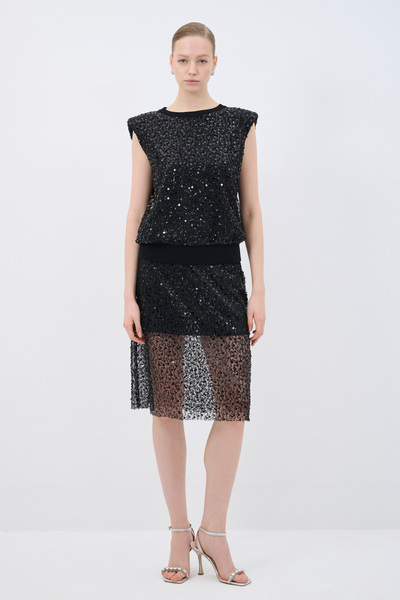 Sequin Embroidered Skirt