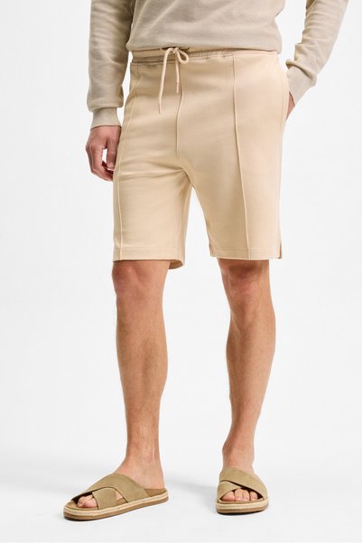 Matsen Men's Relaxed Beige Shorts with Elastic Waist and Side and Back Pockets