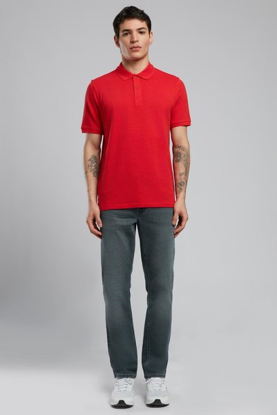 Twins Men's 100% Cotton Polo Neck T-Shirt Red