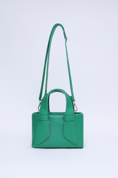 Grass Green Shk60 Artificial Leather, Single Compartment, Zippered, Adjustable Strap, Hand, Arm and Shoulder Bag
