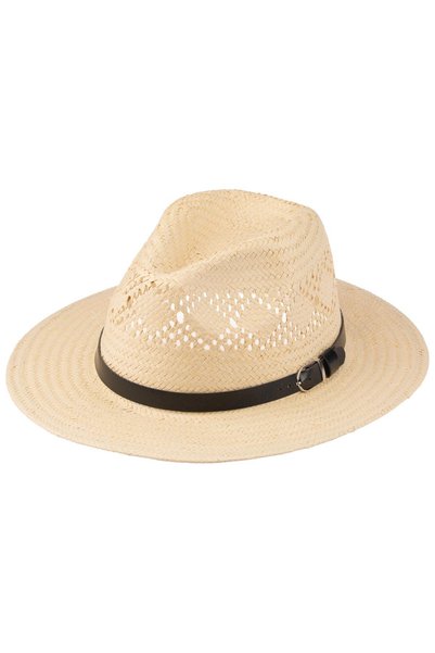 Men's Straw Hat with Belt Detail Y25750-16 Beige