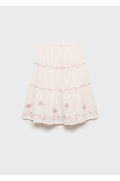 Flower Embroidered Skirt