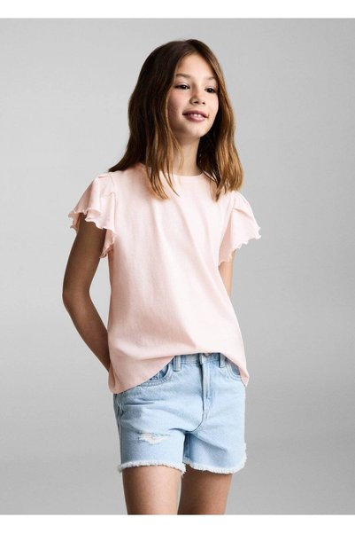 Short-Sleeved Ruffle T-Shirt