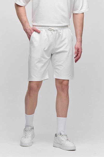 Men's Comfort Fit Ecru Shorts & Bermuda