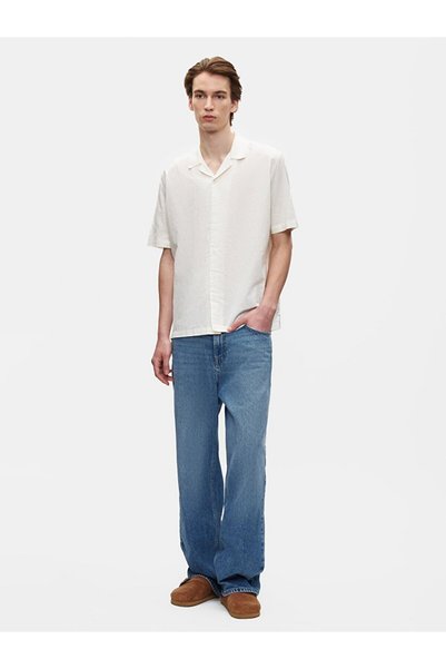 Relaxed Boxy Fit Basic Short Sleeve White Shirt